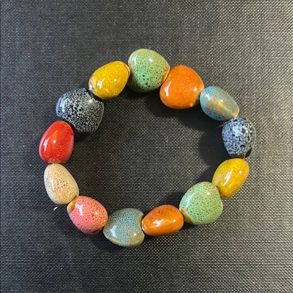 Multicolor Ceramic Bead Bracelet - image 1